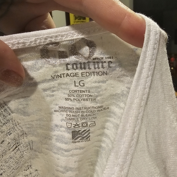 RARE ONE OF A KIND GO COUTURE LONG SLEEVE SHERIFF COUNTY SHIRT WITH DISTRESSING - Picture 10 of 10